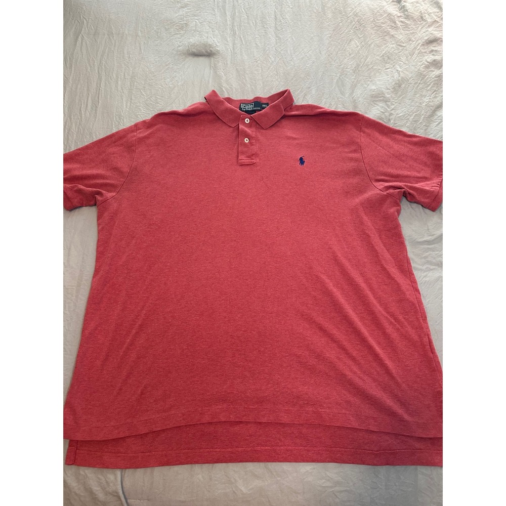 Polo Ralph Lauren Mens XXL‎ Red Heather Short Sleeve Cotton Polo Shirt Blue Pony